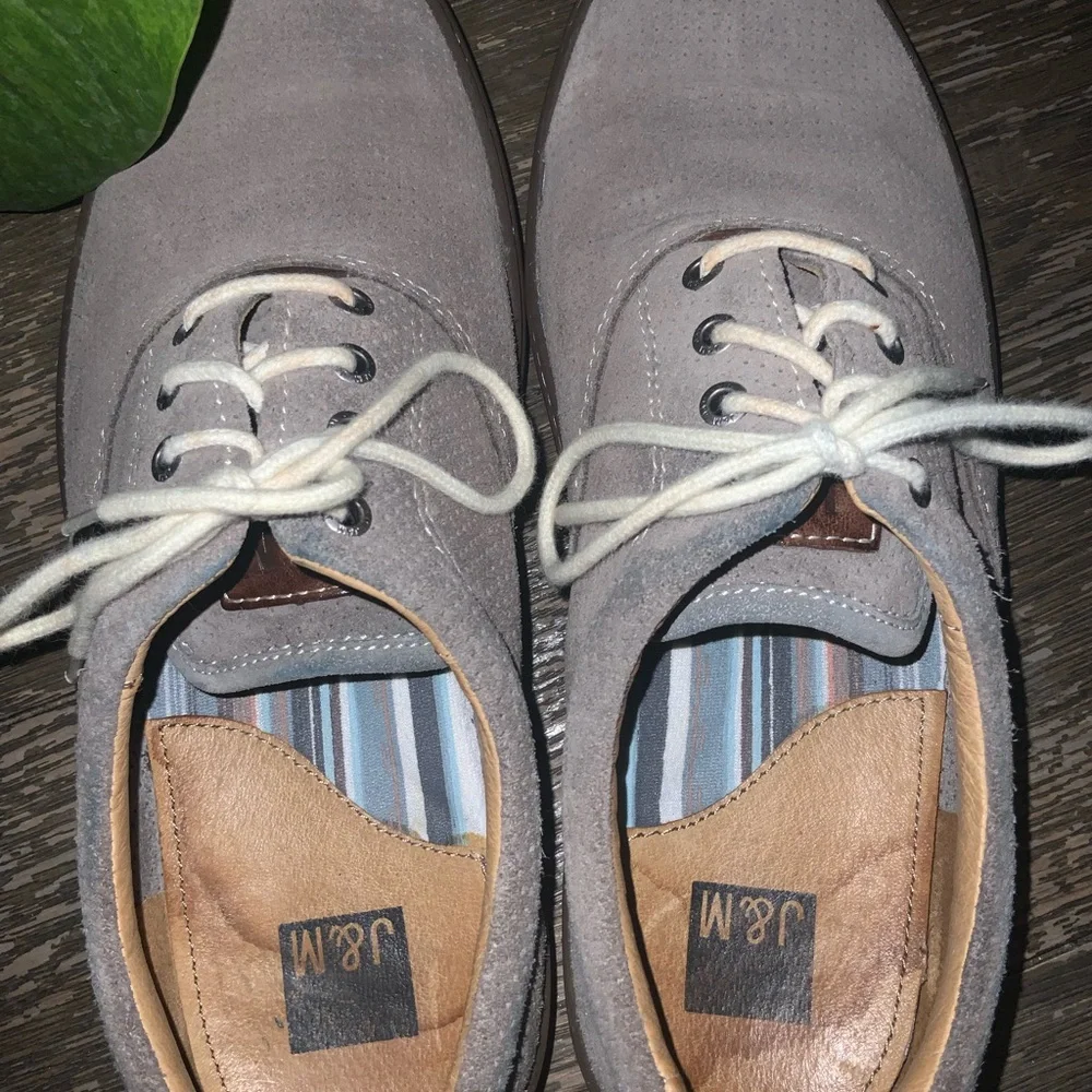Johnston & Murphy Men's McGuffey Plain Toe Shoe Gray OIled Leather 8